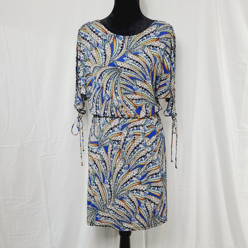 Vintage 90s Maggy London Midi Jersey Dress, Women Size 10 EUC
